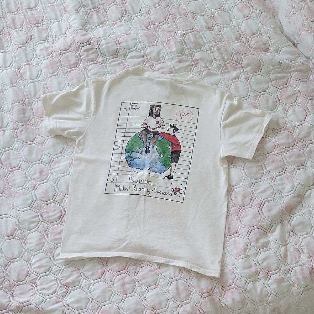 Port and Company White Kids Short Sleeve Tee with Colorful Graphic